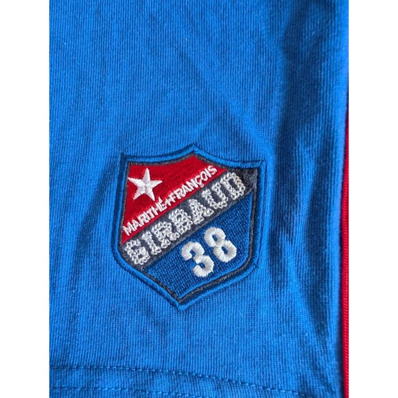 Vintage 90s Marithe Francois Girbaud Mens L Badge Baggy Knit Shorts Blue Jog - Picture 4 of 9